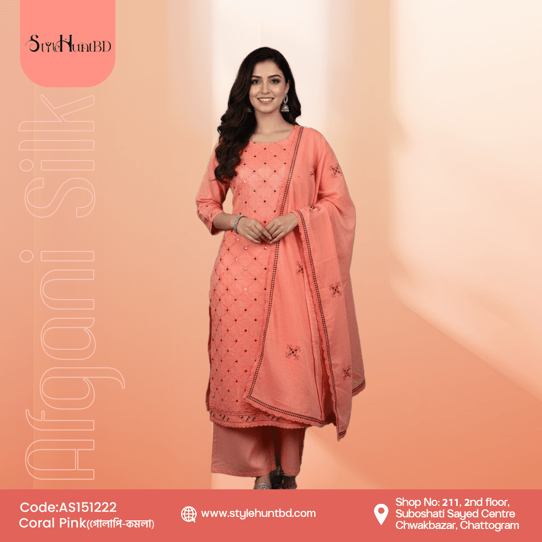 Coral Pink Afgani Silk Collection