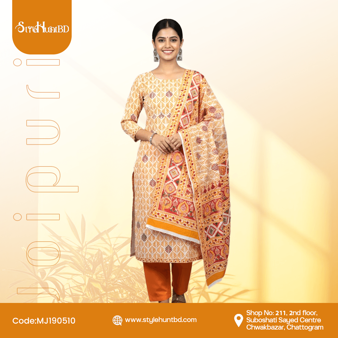 Dark yellow & White Joipuri Collection