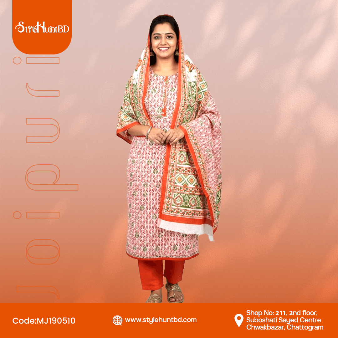 White & Orange Joipuri Collection