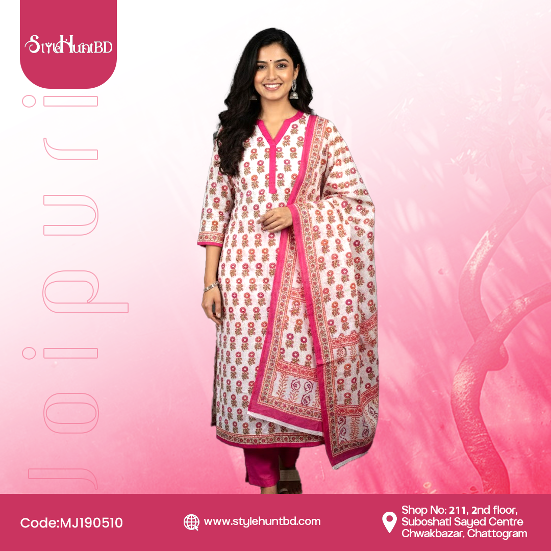 Dark pink (2) Joipuri cotton MJ190510 fabric for elegant and comfortable attire