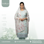 Powder Blue & Rose Mist cotton 3-piece dress with simple, comfortable, and stylish design