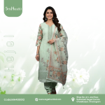 Sage Green Pastel cotton 3-piece dress with simple, comfortable, and stylish design